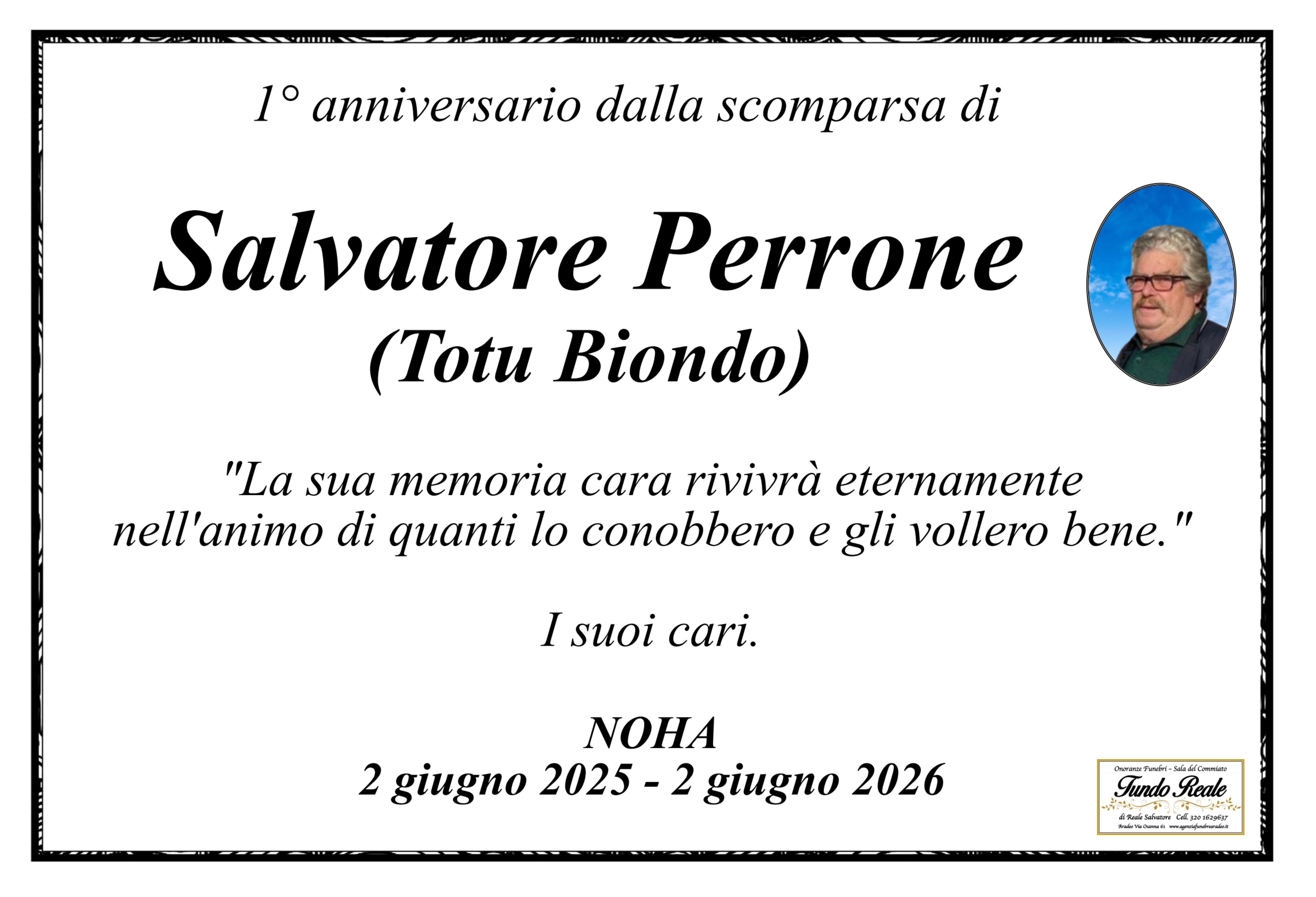 1° anniversario Salvatore Perrone